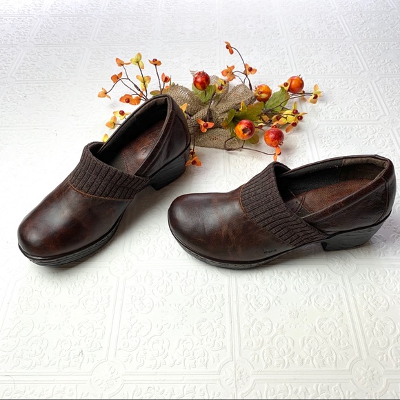 BOC Leather With Knit Trim Clog SZ 9 - Picture 2 of 7